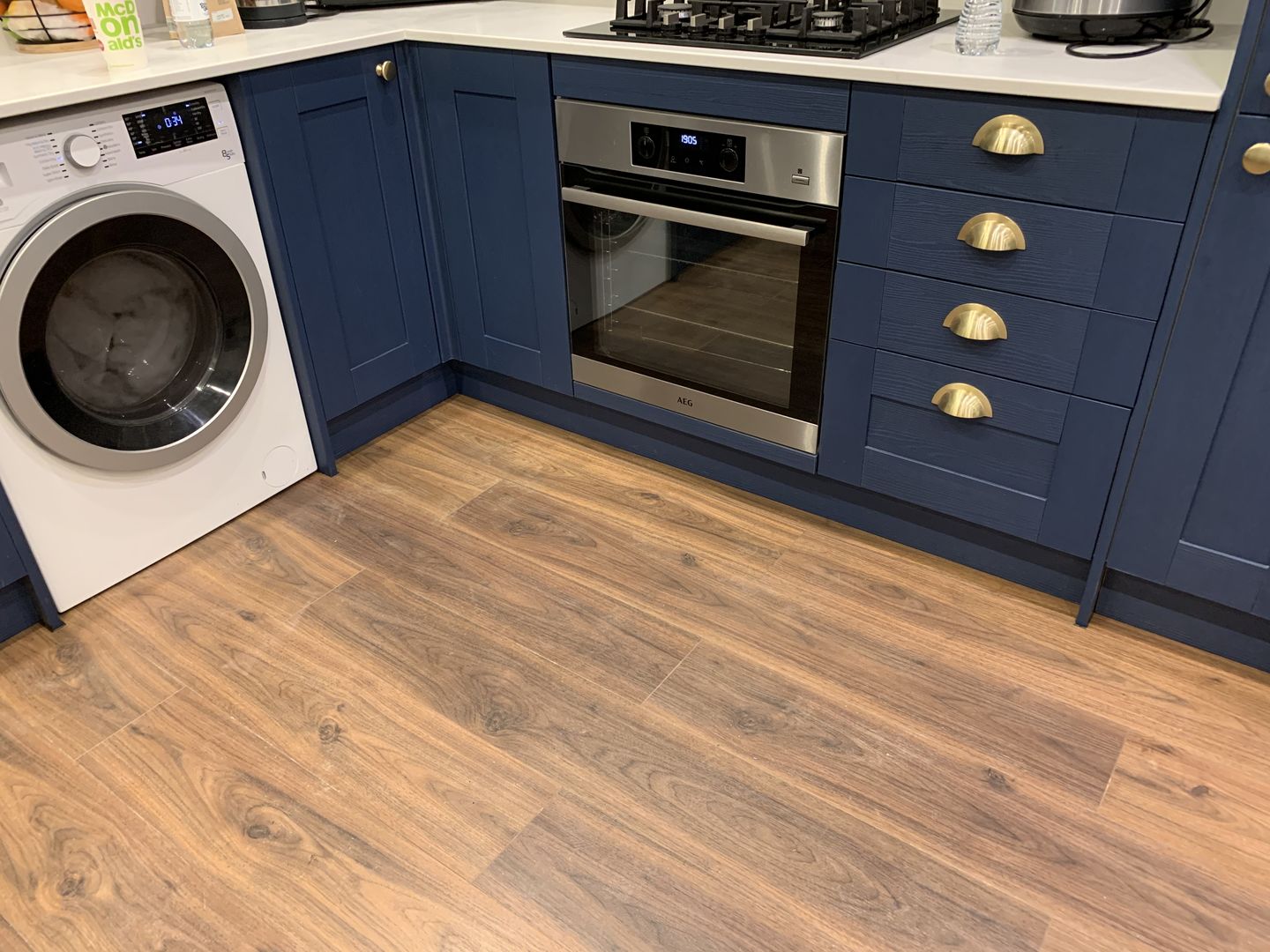 Customer photo review of Monmouth Brushed Satin Brass Handles