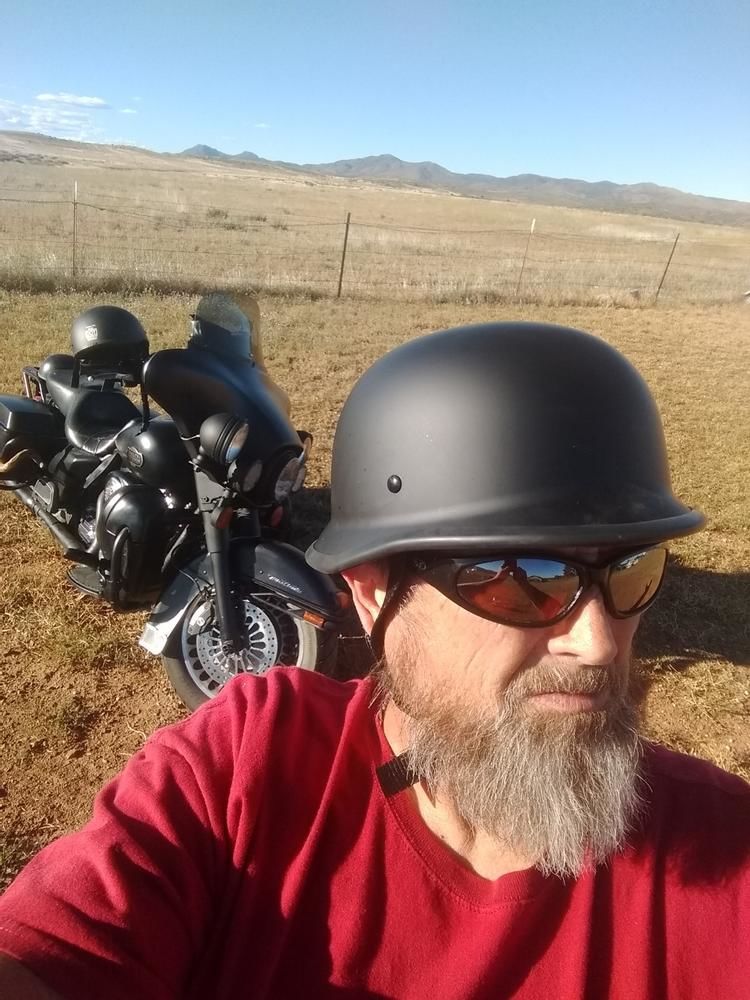 Customer photo review of Mayan Style Half Helmet Lightweight Face German Style DOT Helmet - Matte Black