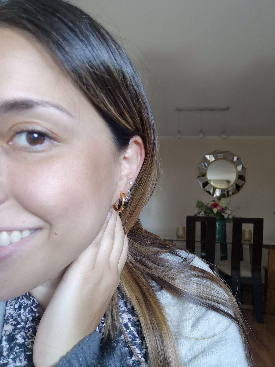 Customer photo review of ARGOLLAS LISAS 20MM BAÑADAS EN ORO