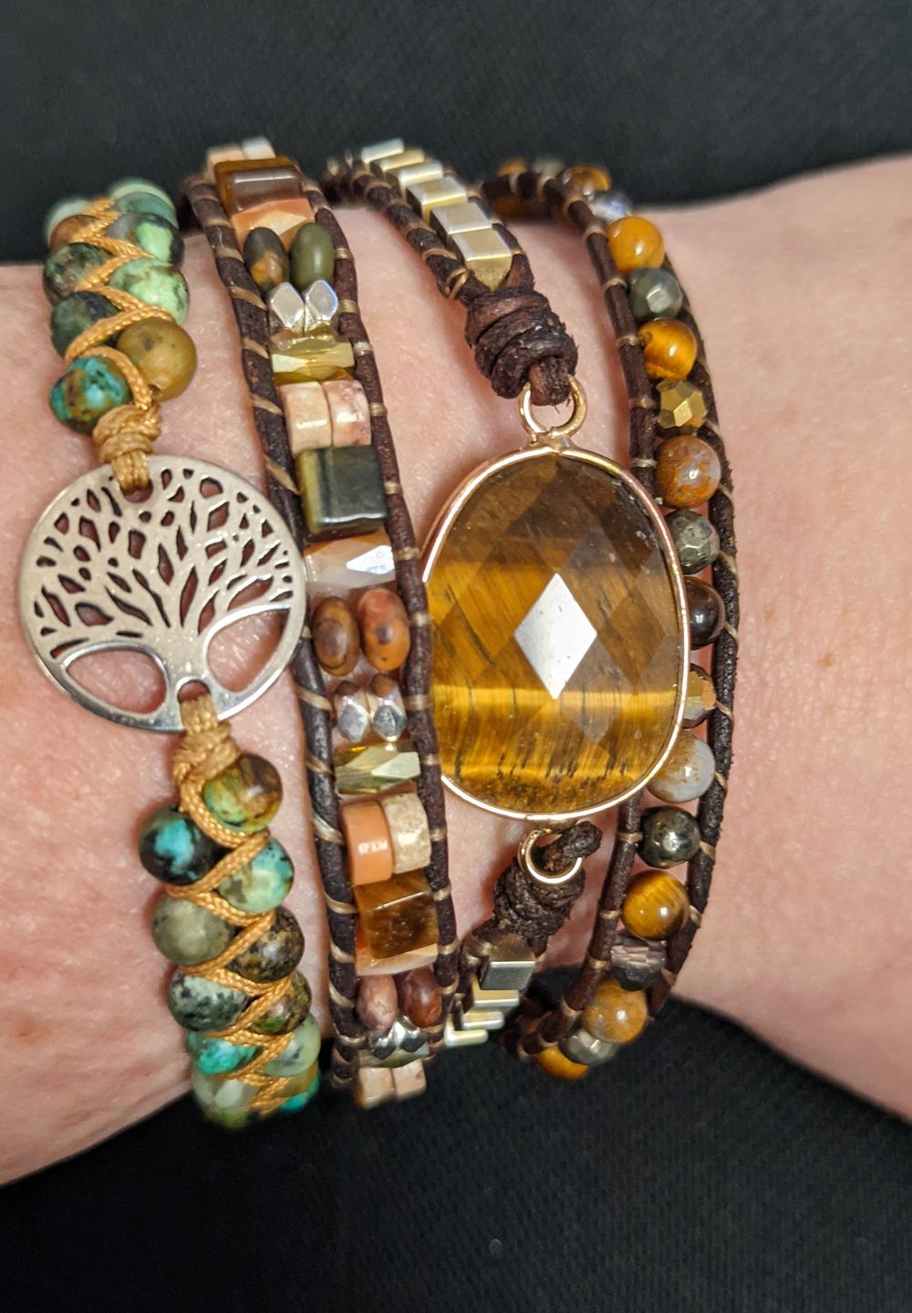 Customer photo review of Tree of Life African Jasper Bracelet