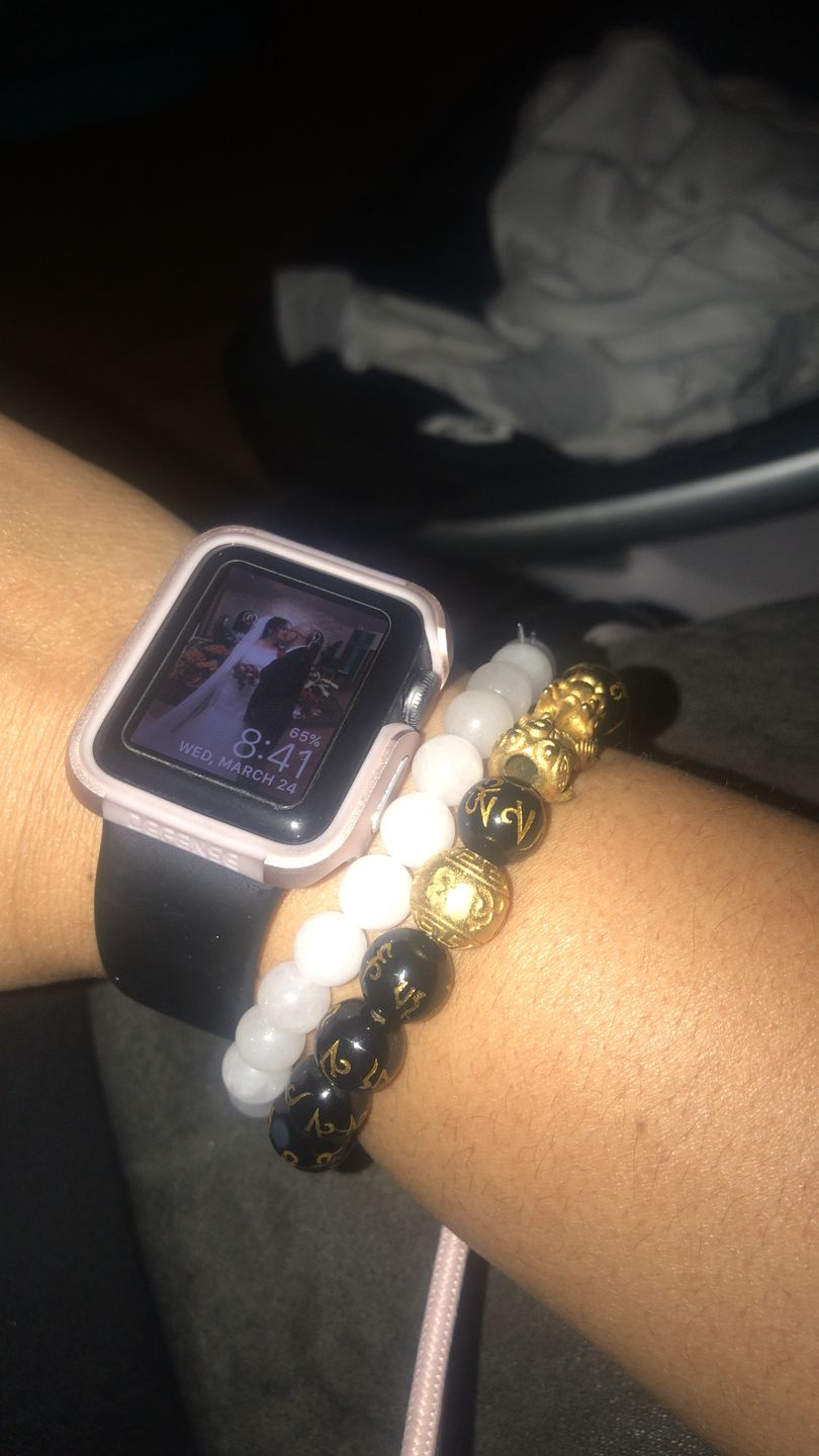Customer photo review of Natural White Chalcedony Positivity Bracelet