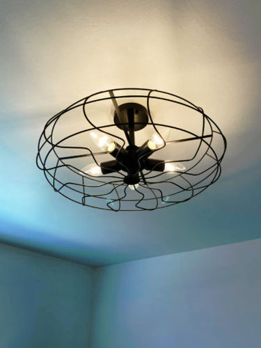 Customer photo review of Industrial Vintage Semi Flush Mount Ceiling Light