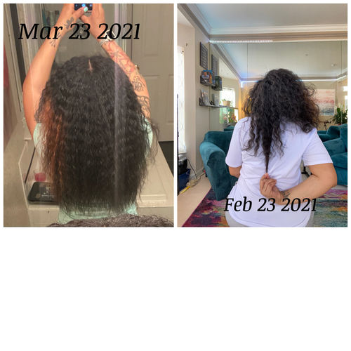 Customer photo review of Chad and India’s Root to Tip Bundle| 3 sizes to choose from