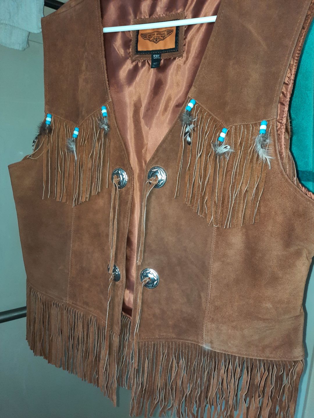 Customer photo review of Hippie Leather Fringe Vest
