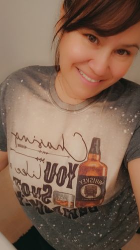Customer photo review of Chasing You Like a Shot of Whiskey Shirt