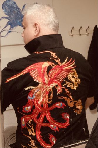 Customer photo review of Fire Phoenix Embroidery Polo Shirt