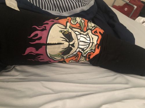 Customer photo review of Fire Skull Print Skinny Fit Denim Black (ZCM4865T)
