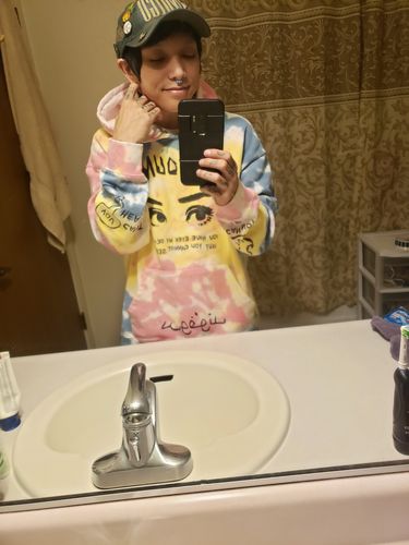 Customer photo review of "You Have Eyes" Tie Dye Hoodie