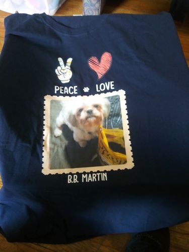 Customer photo review of Peace, Love, Dog - Personalized Custom Photo T-shirt