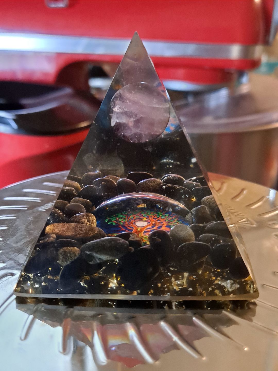 Customer photo review of EMF Protection Galaxy Orgone Pyramid