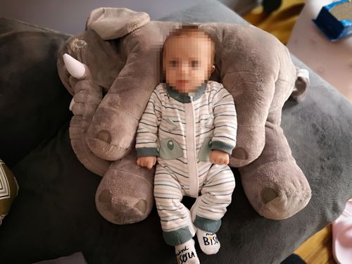 Ma Super Peluche Peluche Grand Elephant Calin Animaux Badge Onsale Best Bebe Coeurs