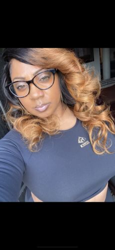 Customer photo review of GODDESS FIT LONG SLEEVE TOP