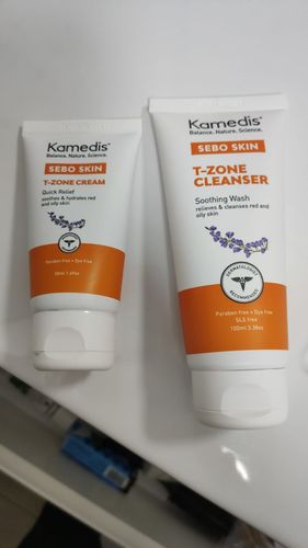 Customer photo review of קרם פנים טיפולי לעור פנים אדמומי, מגורה ומתקלף | SEBO T-ZONE CREAM