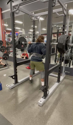 Customer photo review of PR Powerlifting 13mm Belt w/ Lever Buckle - Grey/Black