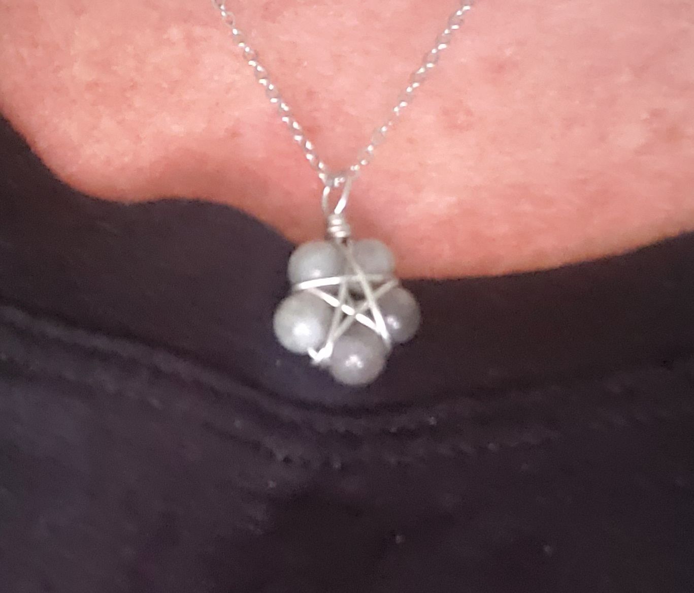 Customer photo review of Crystal Pentagram Necklace – Your Shield in Unsteady Times