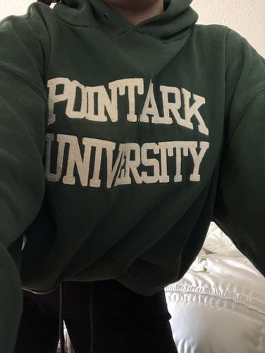 Customer photo review of Vintage Point Park University Hoodie Size 2XL