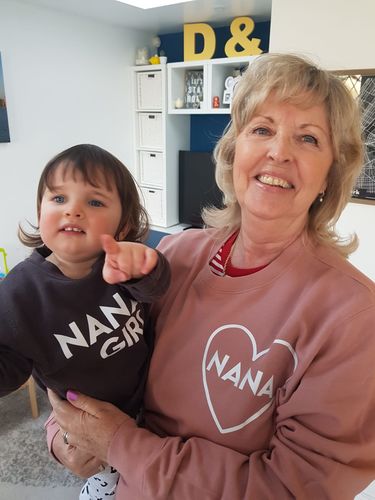 Customer photo review of Nana & Nana's Girl Matching Sweaters (MRK X)