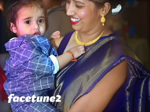 Customer photo review of Azure Blue Kanjivaram Saree