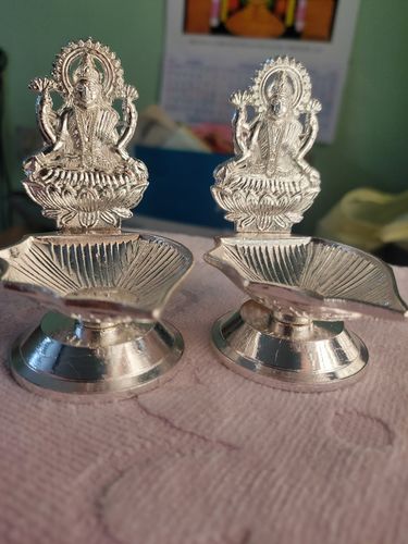 Customer photo review of Om Lakshmi Deepam Pair Silver