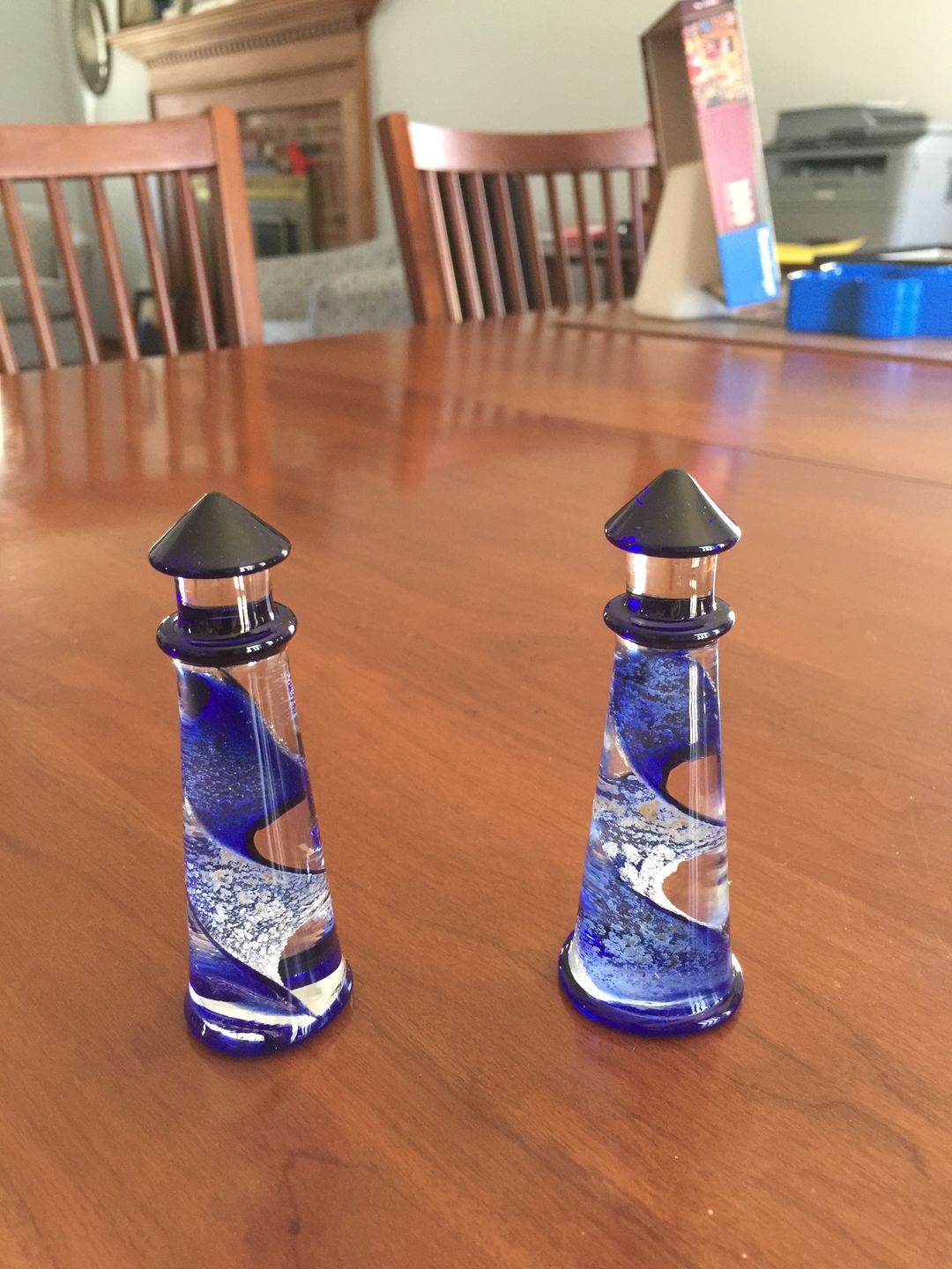 Customer photo review of Memorial Glass Lighthouse with Cremation Ashes