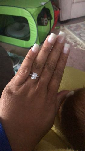 Customer photo review of 3.5Ct Elegant Radiant Cut Engagement Ring For Women In Sterling Silver