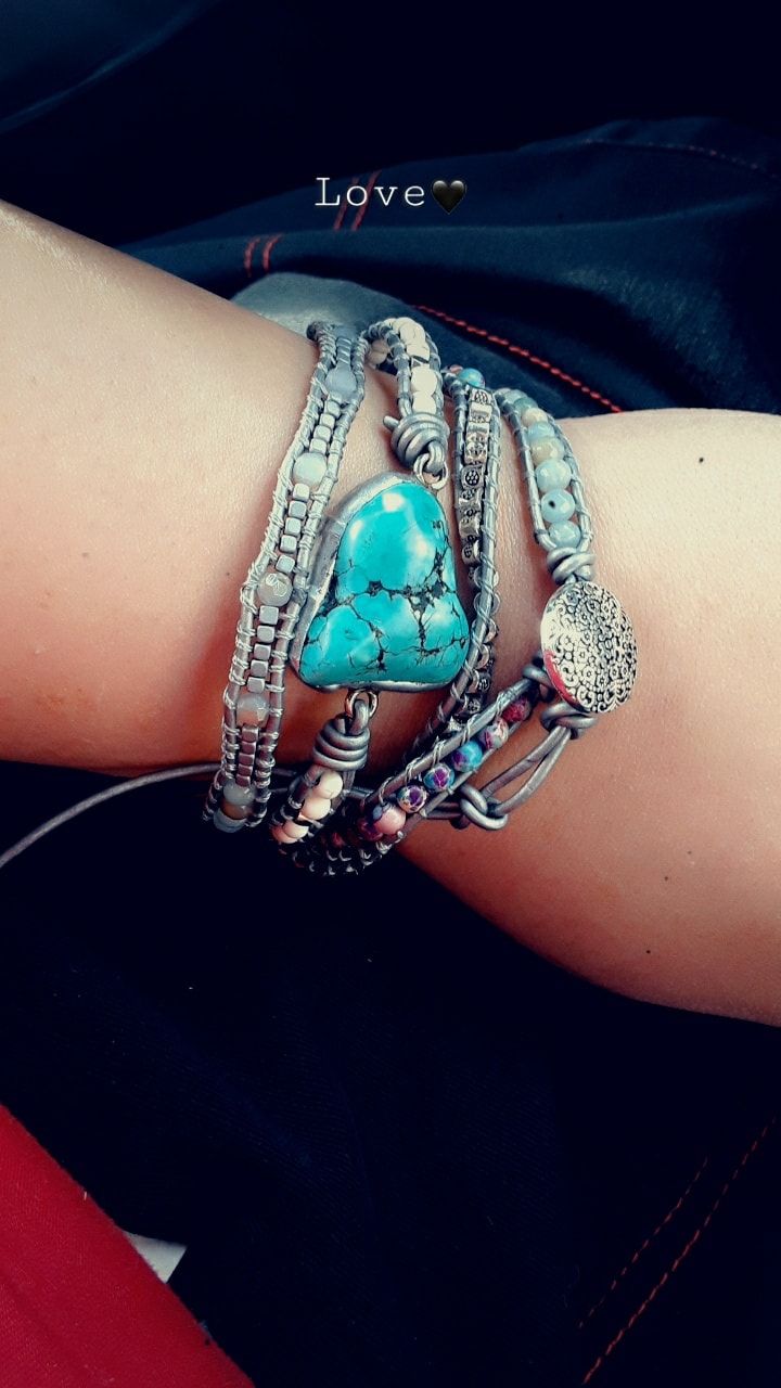 Customer photo review of Healing Turquoise Protection Wrap Bracelet