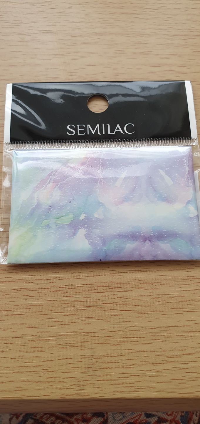 Customer photo review of Semilac Nail Transfer Foil Pink & Blue Marble 09