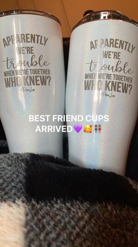 Customer photo review of $12 Special | Apparently Trouble When We're Together Laser Etched Tumbler