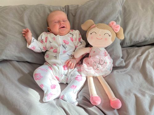 Customer photo review of Leyadoll Soft Plush Personalized Leya Doll, My First Baby Doll
