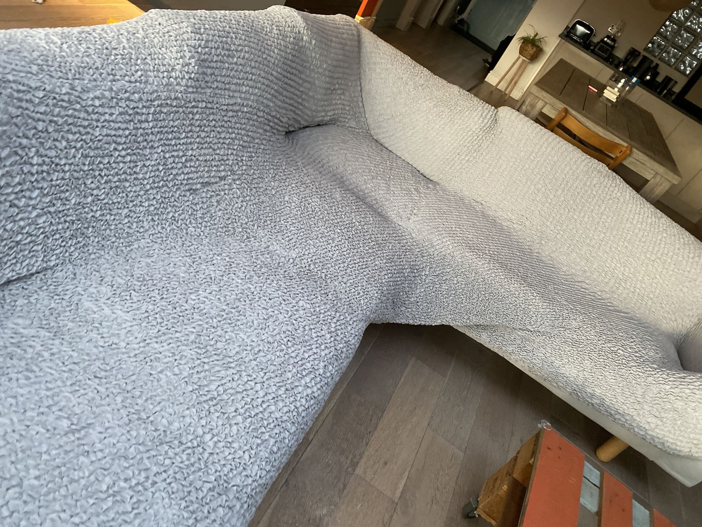 Customer photo review of Corner Sofa Cover - Latte Microfibra