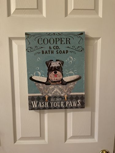 Customer photo review of Bath Soap Company - Personalized Custom Canvas - Gifts For Dog Lovers