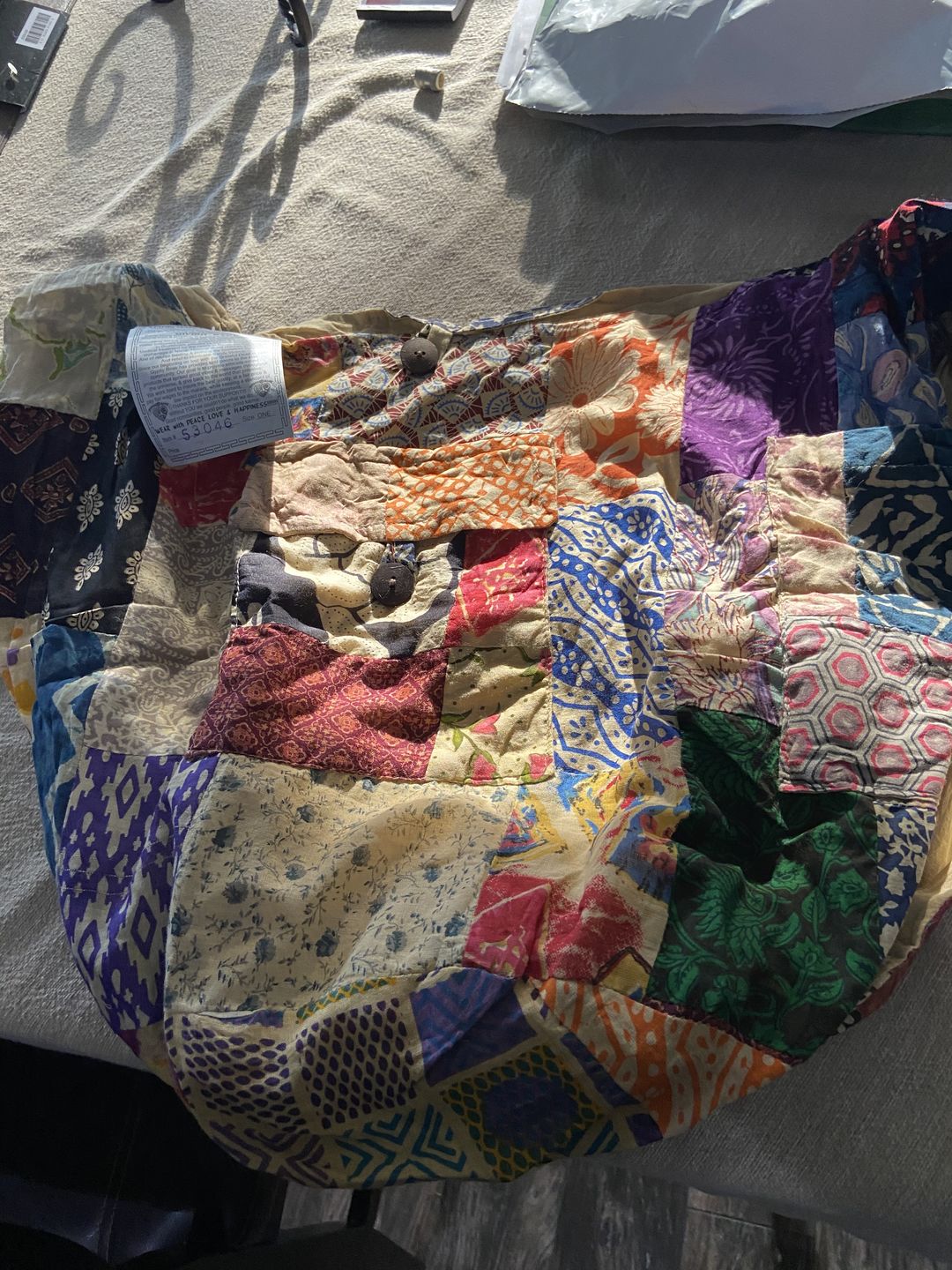 Customer photo review of Flower Child Boho Patchwork Shoulder Bag