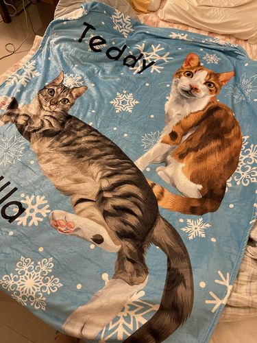 Customer photo review of 【客製】手繪寵物 法蘭絨毛毯 Custom Pet Fleece Blanket