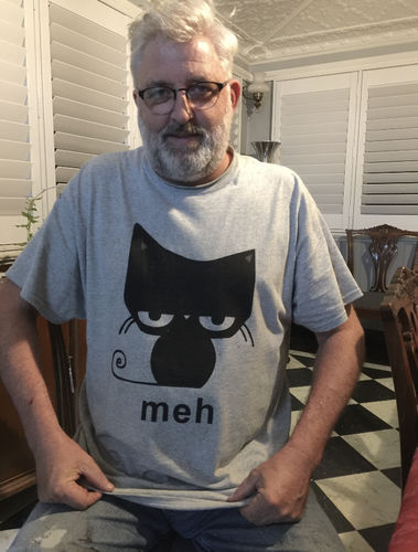 Customer photo review of Meh Black Cat Funny