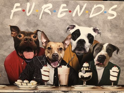 Customer photo review of 'Furends' Personalized 4 Pet Canvas