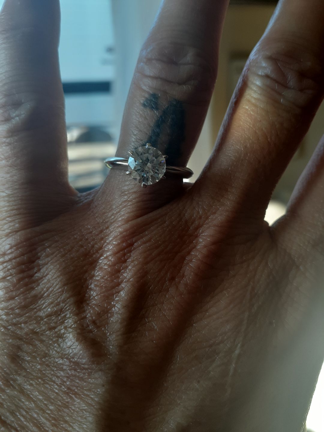 Customer photo review of Six Prong Solitaire CVD Diamond Ring
