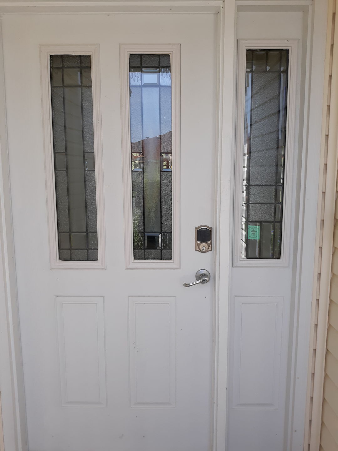 Customer photo review of Portland Glass and Frame Kit (Half Sidelite 8" x 36" Glass Size)