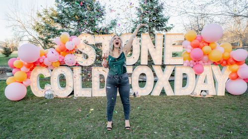 Customer photo review of Groovy Baby Balloon Garland Kit