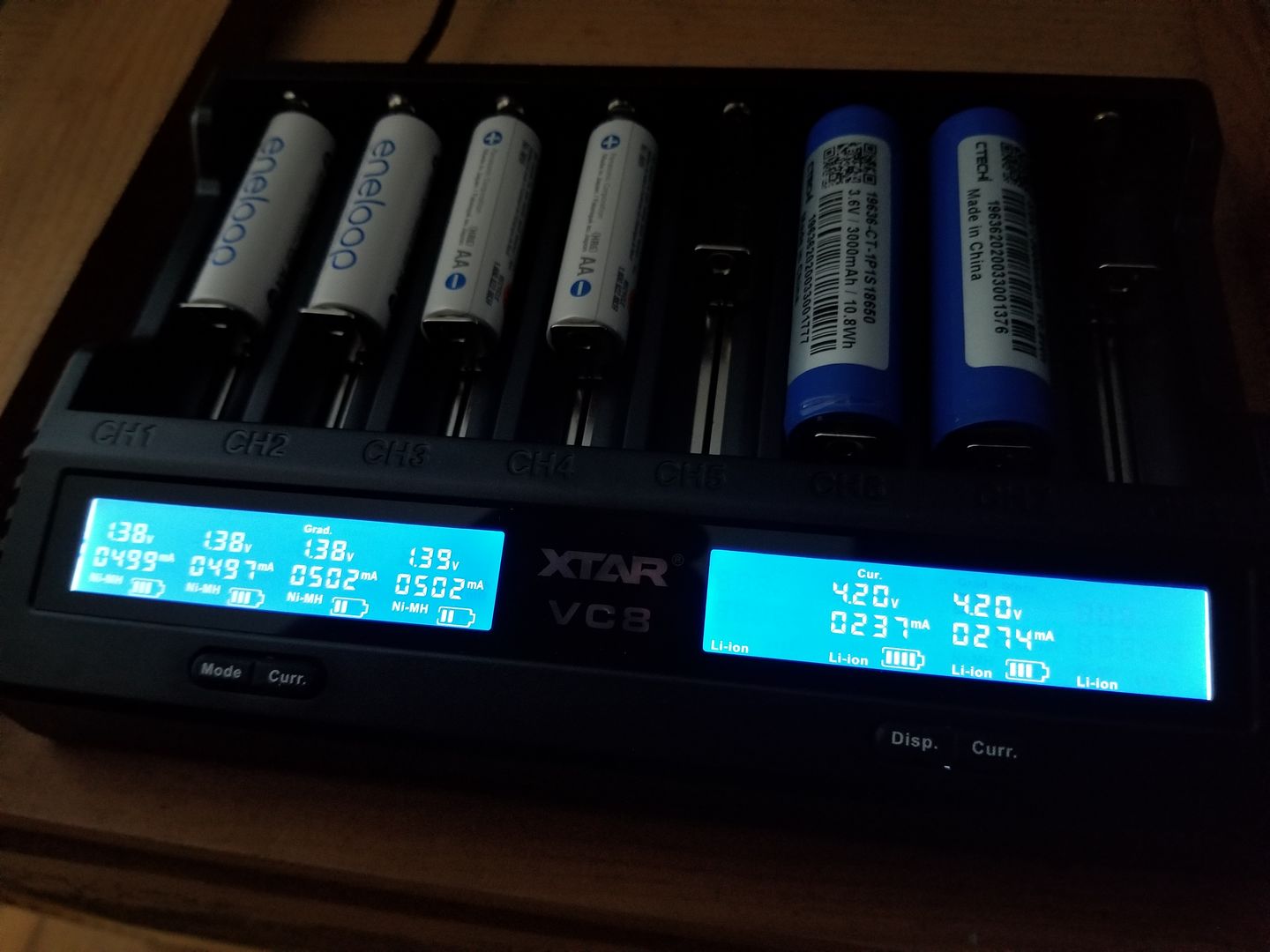 Customer photo review of XTAR VC8 8 Bay Smart Li-ion Battery Charger
