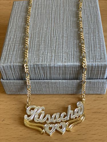Customer photo review of Double Plated Heart Name Necklace