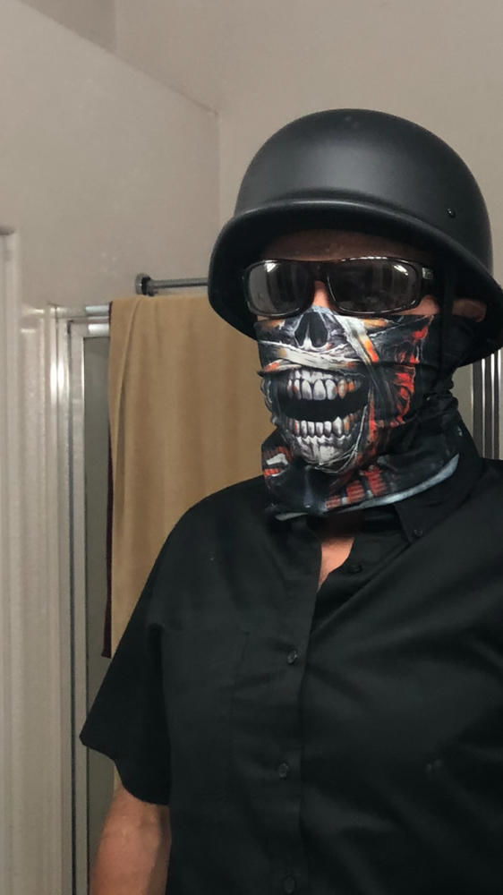 Customer photo review of Mayan Style Half Helmet Lightweight Face German Style DOT Helmet - Matte Black