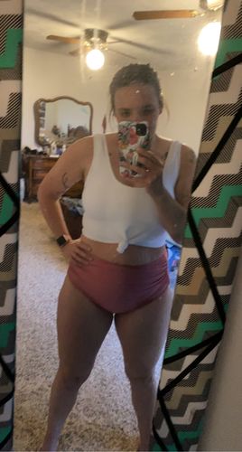 Customer photo review of Traveler Top | White Rib Knit