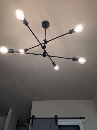 Customer photo review of 6-Light Linear Modern Sputnik Chandelier