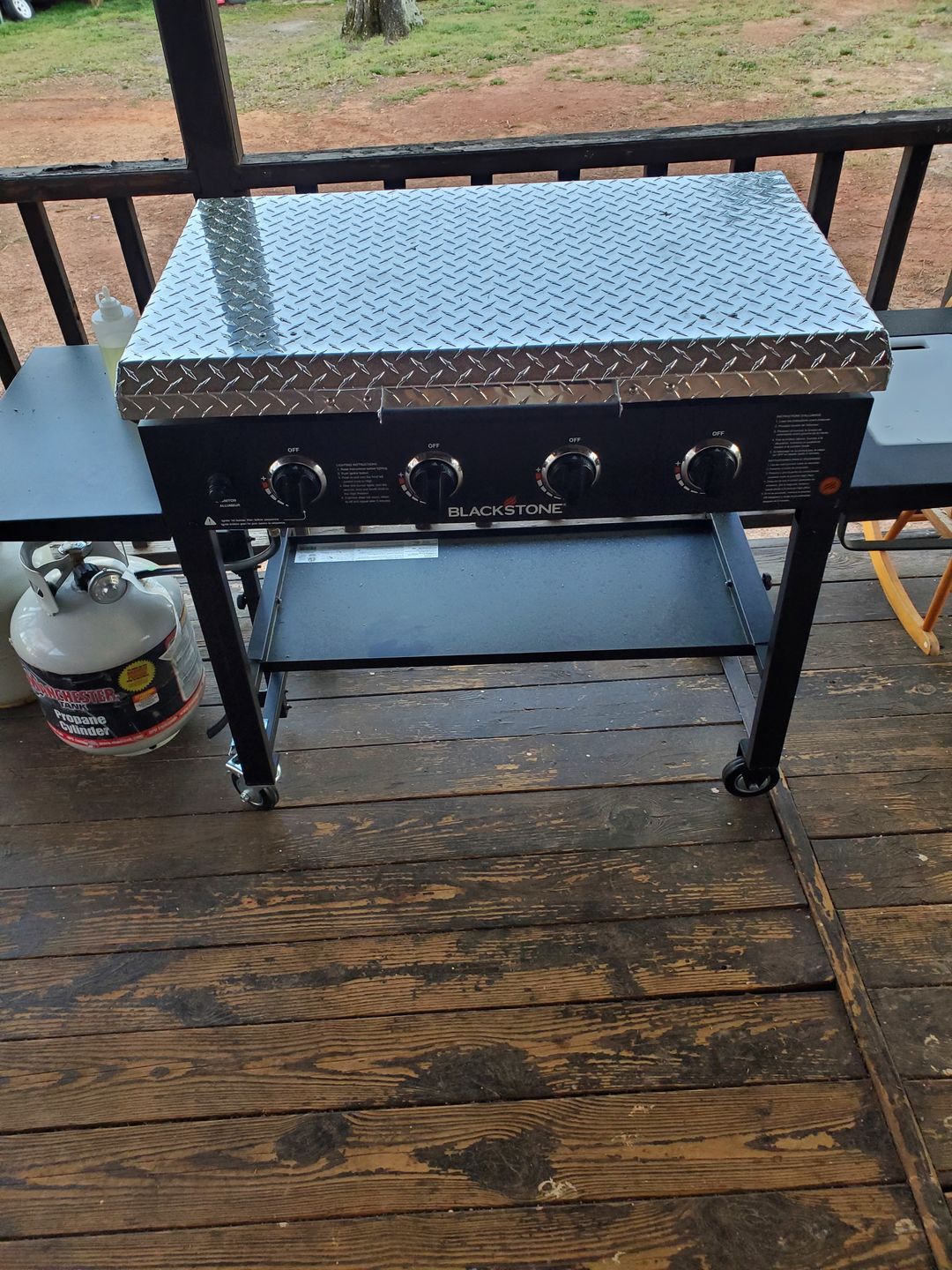 Customer photo review of GriddleGuard Diamond Plate Hard Cover Lid for Blackstone 36" Griddle