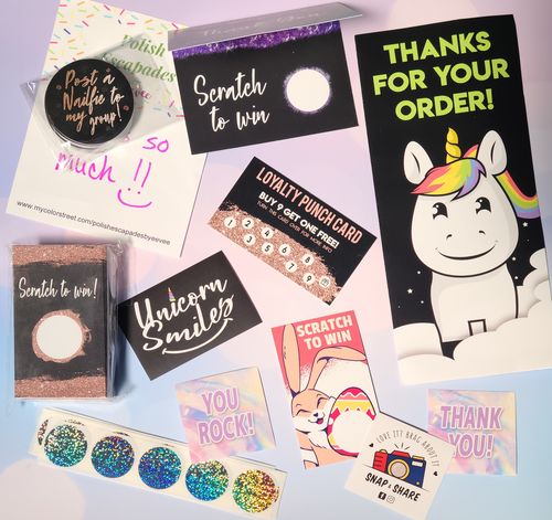 Customer photo review of Rose Gold Post a Nailfie to my Group Stickers