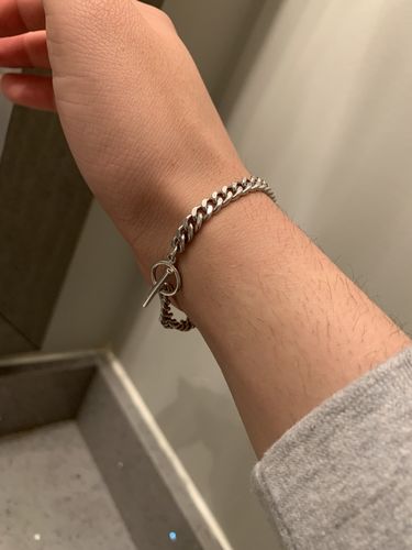 Customer photo review of .925 silver OT “industrial” bracelet