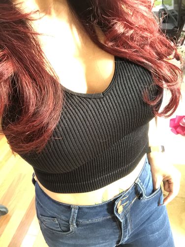 Customer photo review of What I Want Crop Top Black