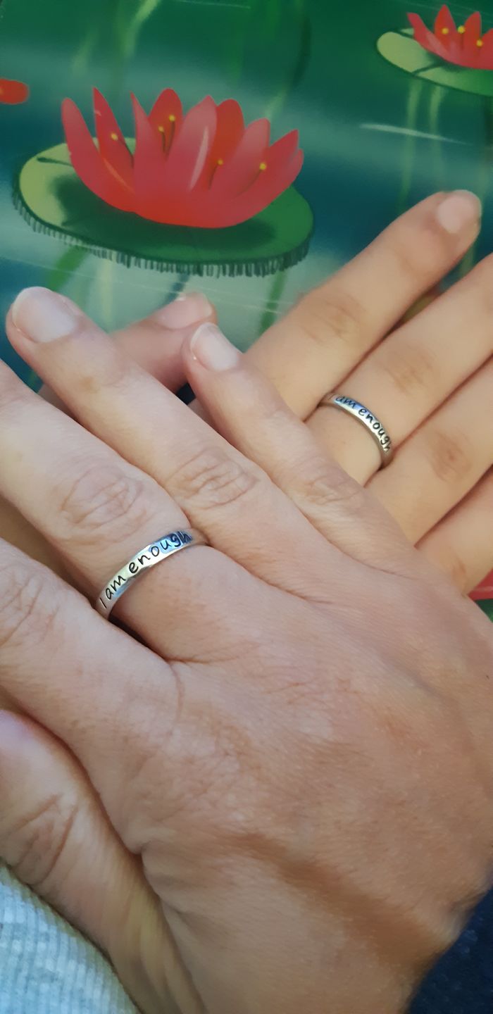 Customer photo review of 925 Sterling Silver 'I Am Enough' Ring