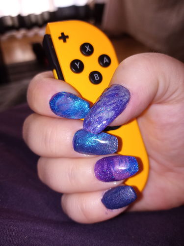 Customer photo review of Starry Night Whispers 6 Color Poly Nail Extension Gel Kit