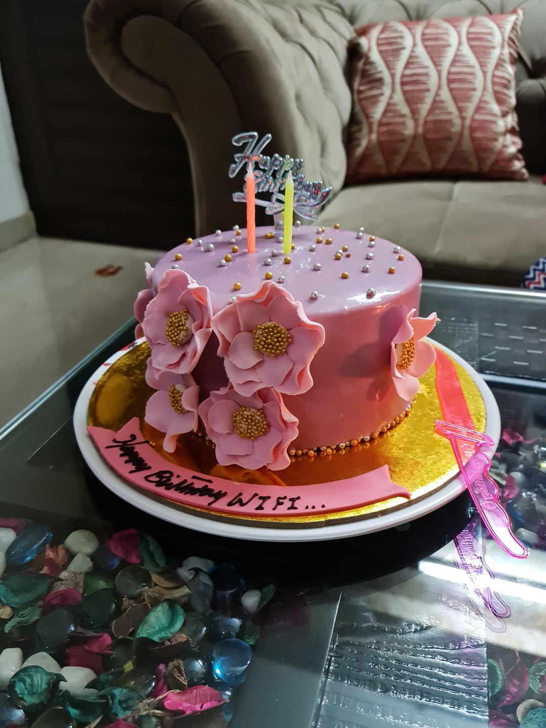 Customer photo review of Floral Purple Cake